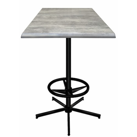 Holland Bar Stool Co 42" Tall In/Outdoor All-Season Table, 36" x 36" Square Greystone Top OD21642BWOD36SQGryStn